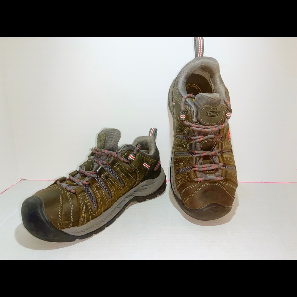 KEEN Flint II Utility Work Safety Shoe Brown Steel Toe Size 6.5W 1023232￼